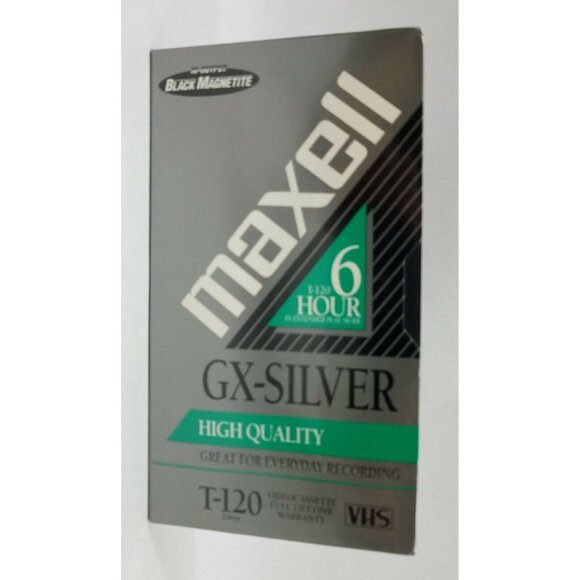 Maxell T-120 6 Hour GX-Silver Blank VHS Video Tape New Sealed - Picture 2 of 5